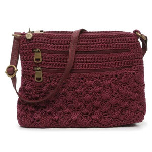 The Sak Reseda Mini Crochet Crossbody Bag Malia Weave plum